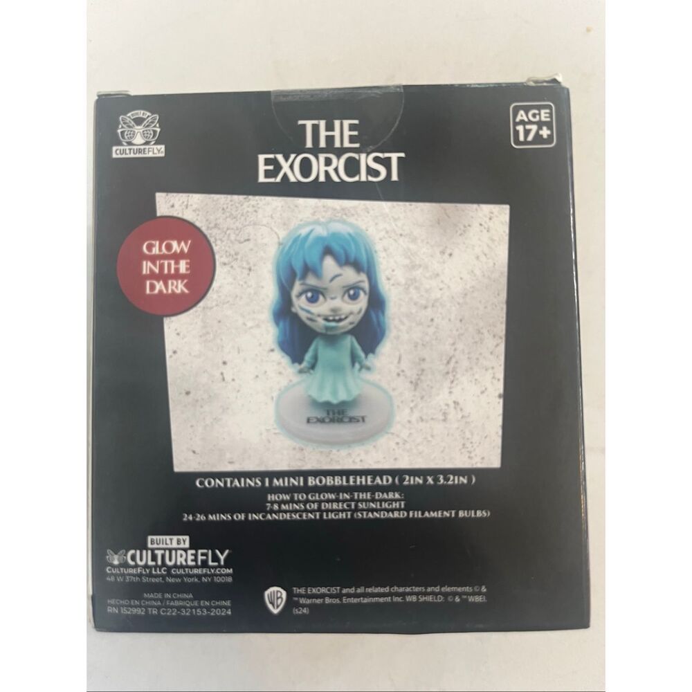 CultureFly “The Exorcist” Regan Horror Glow-in-the-Dark Mini Bobblehead NWOT - Picture 3 of 6
